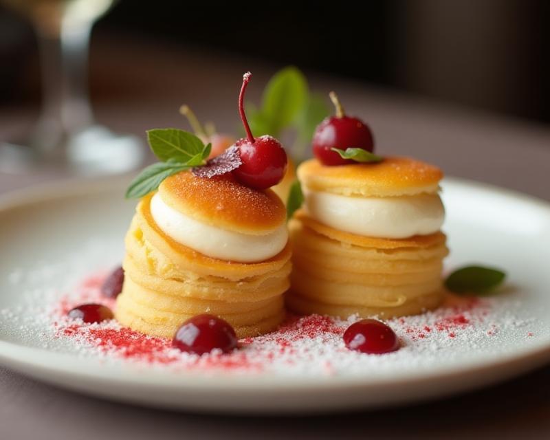 Desert românesc frumos prezentat pe o farfurie elegantă.